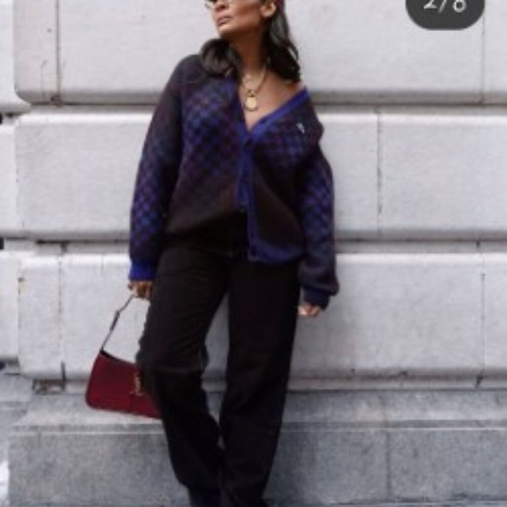 New Lacoste Unisex Monogram Alpaca and Wool Relaxed Fit Cardigan Size Small